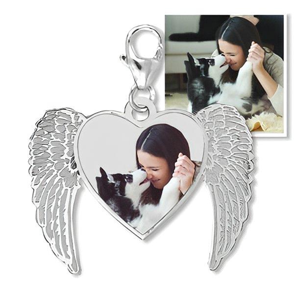 Angel Heart Photo Charm For Bracelet