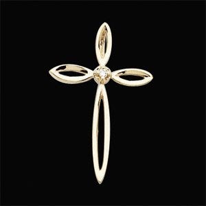 CROSS PENDANT W/DIAMOND, s.R41007D