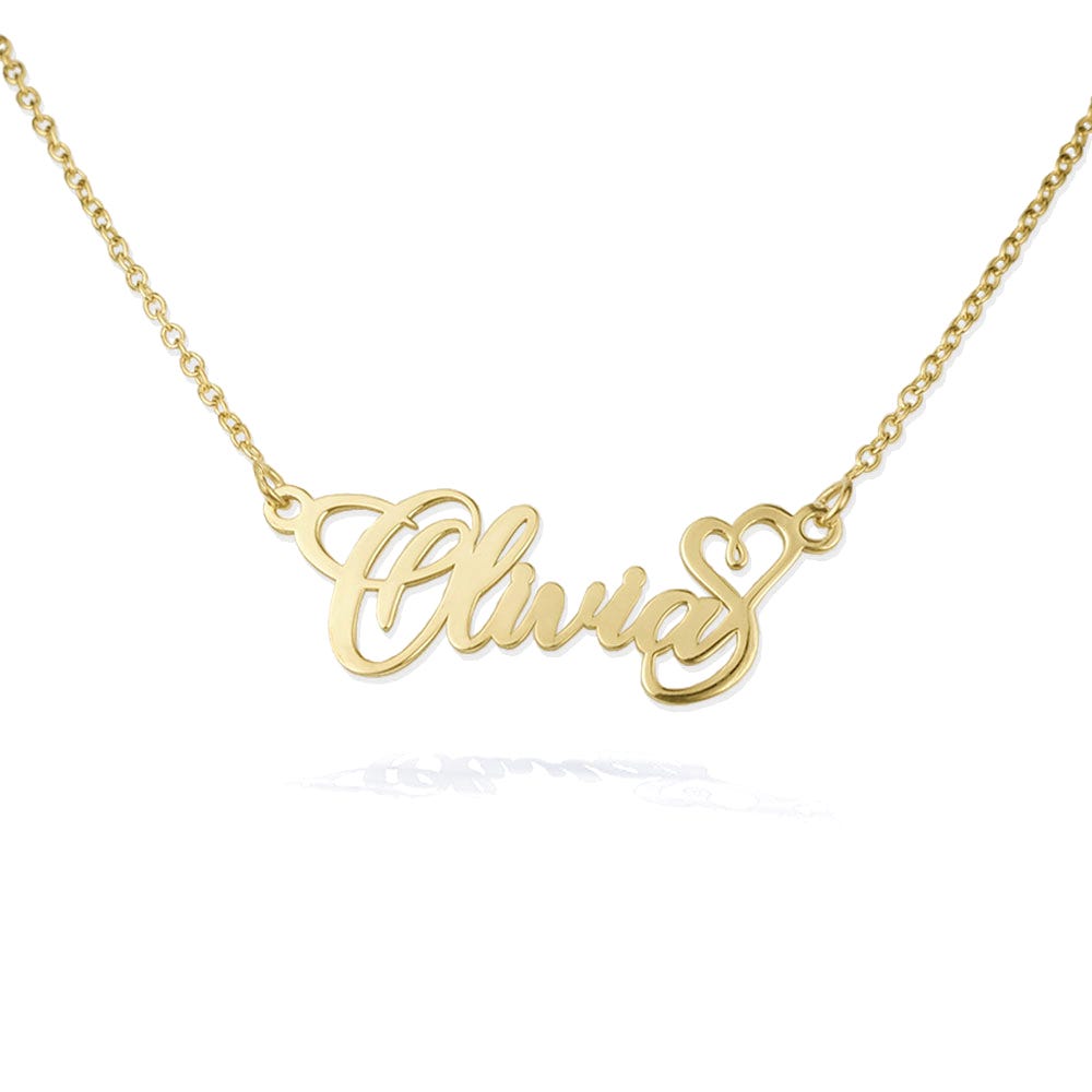 Name Necklace with Swirl Heart