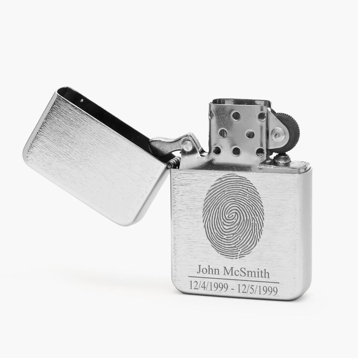 Custom Fingerprint Zippo Chrome Lighter