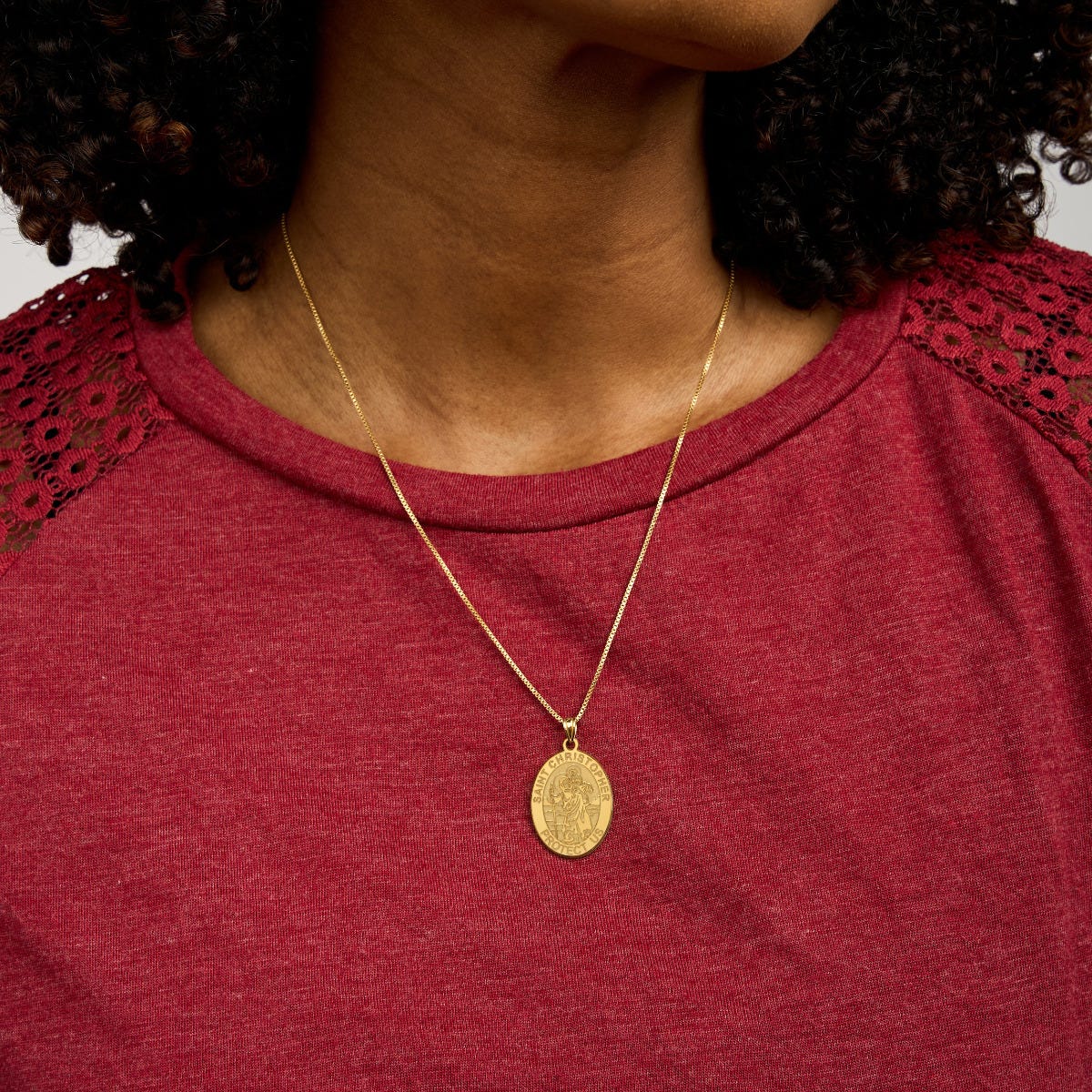 Saint Christopher OVAL Religious Medal