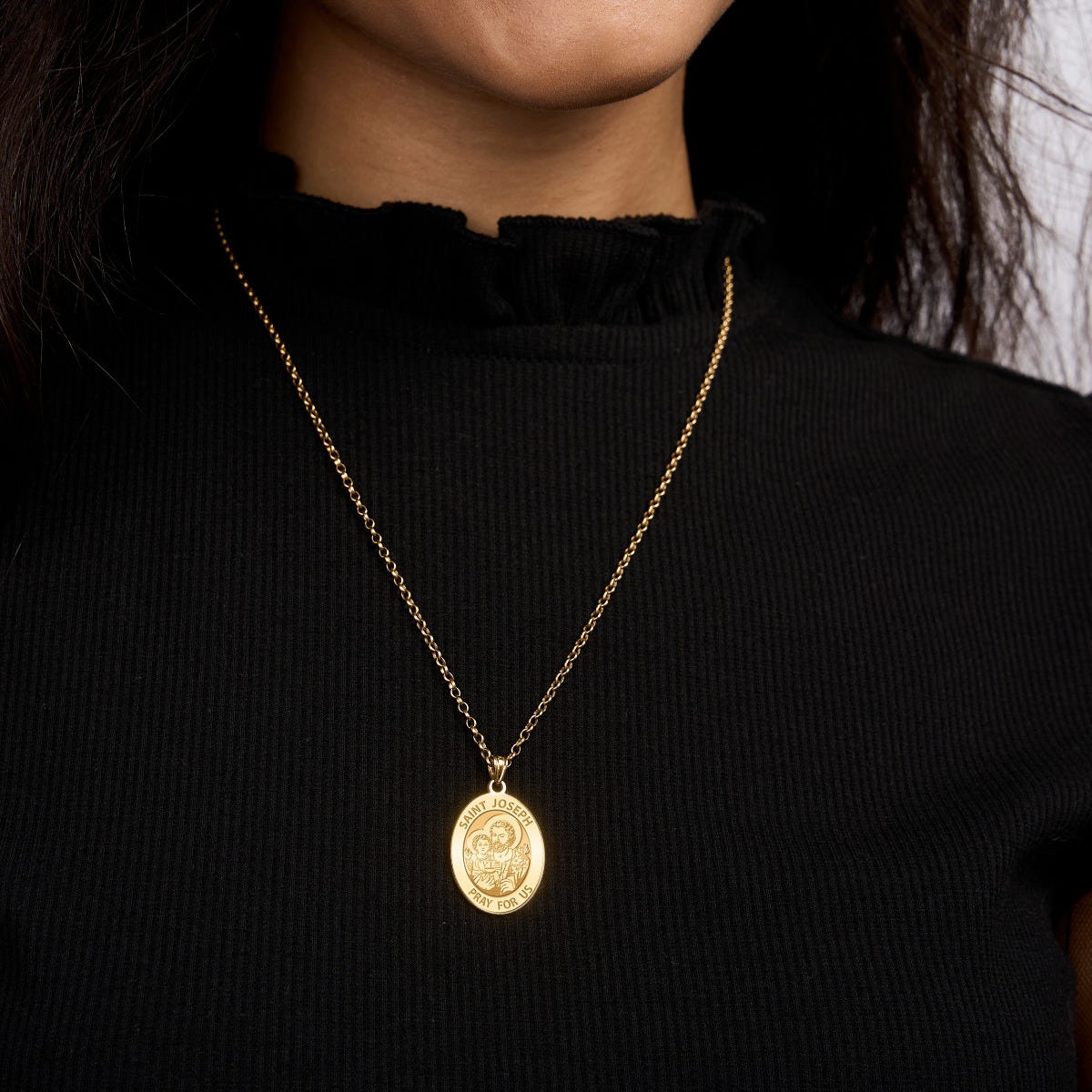 Saint Joseph Religious Oval Medal
