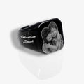 Black Stainless Steel Photo Ring