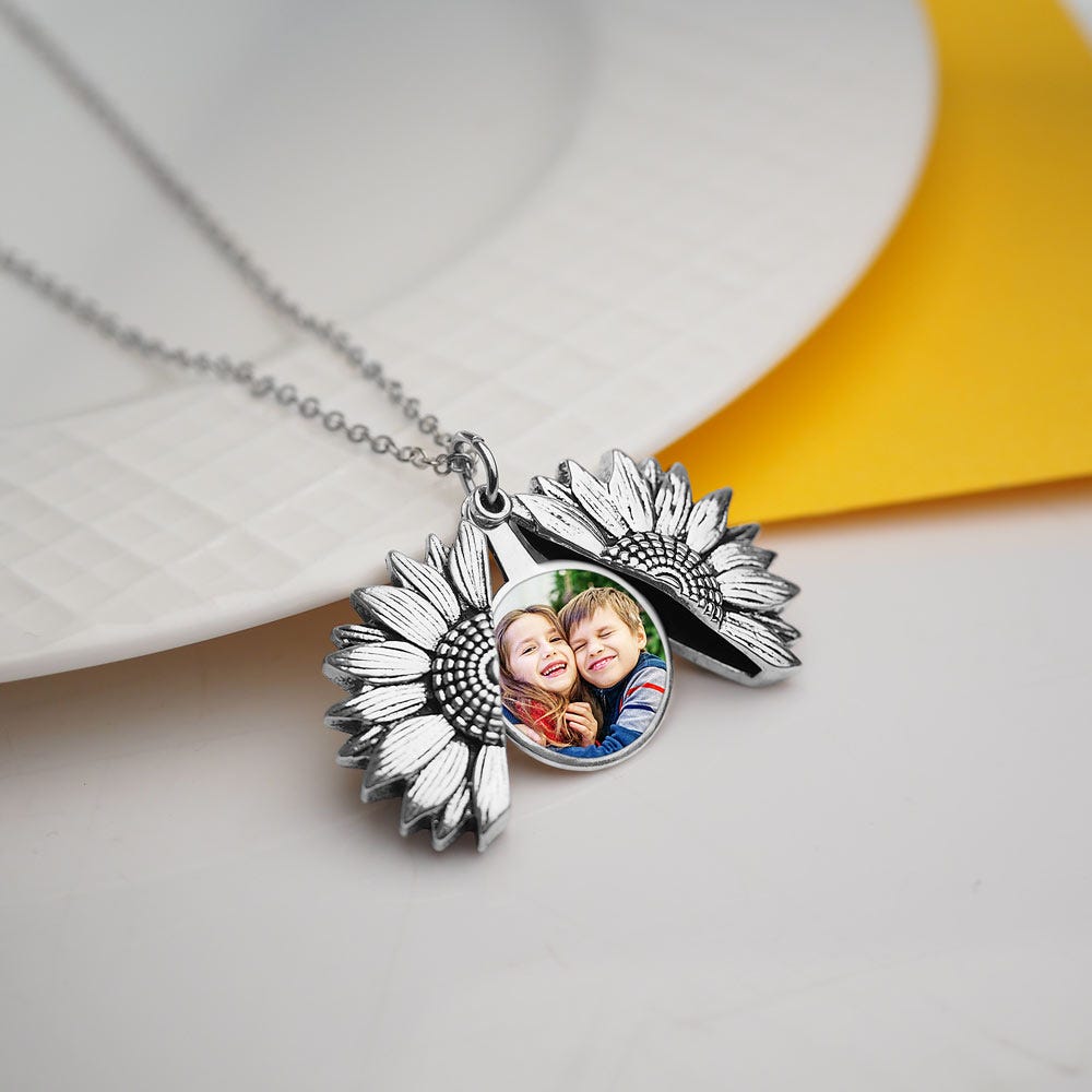 Exclusive Sunflower Photo Locket & Chain