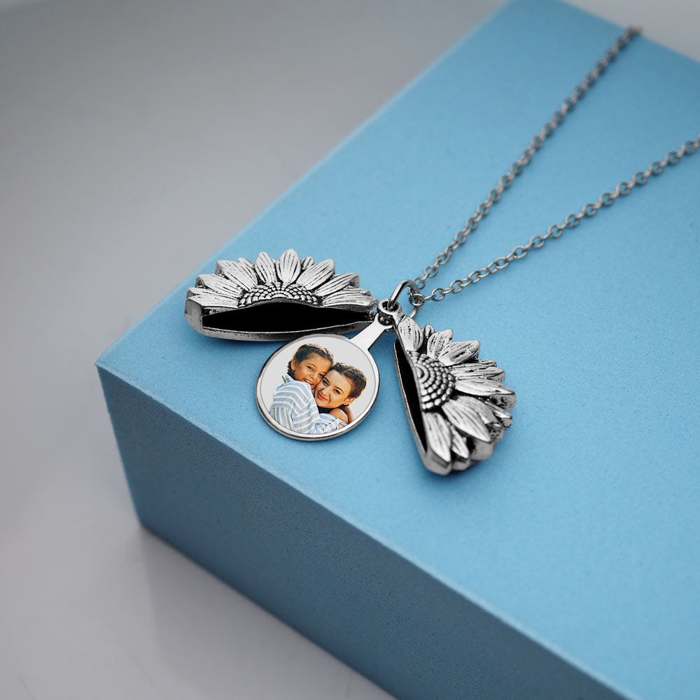 Exclusive Sunflower Photo Locket & Chain