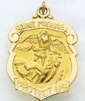 14K Saint Michael Badge Religious Medal