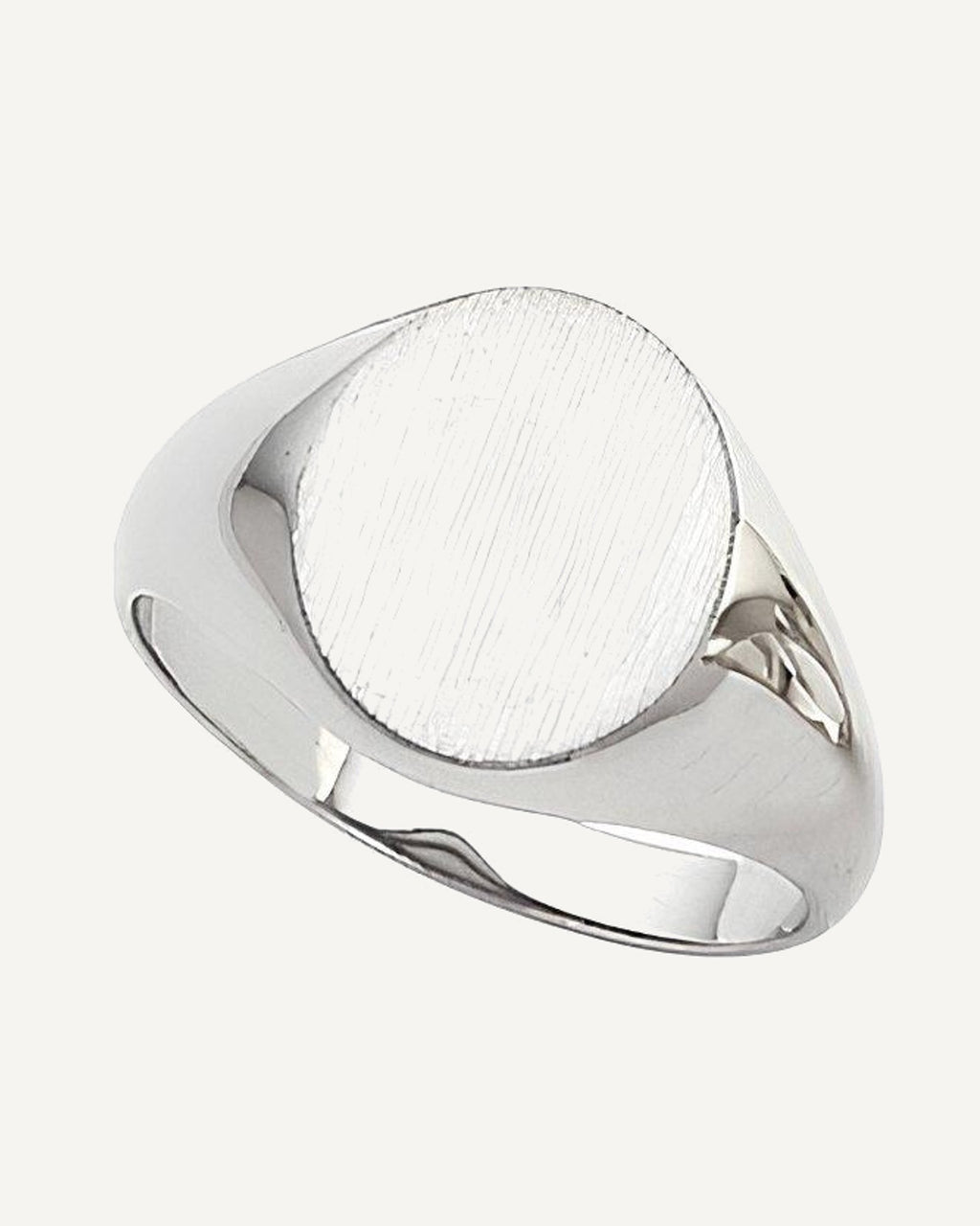 14K Gold Men's Round Hollow Signet Ring