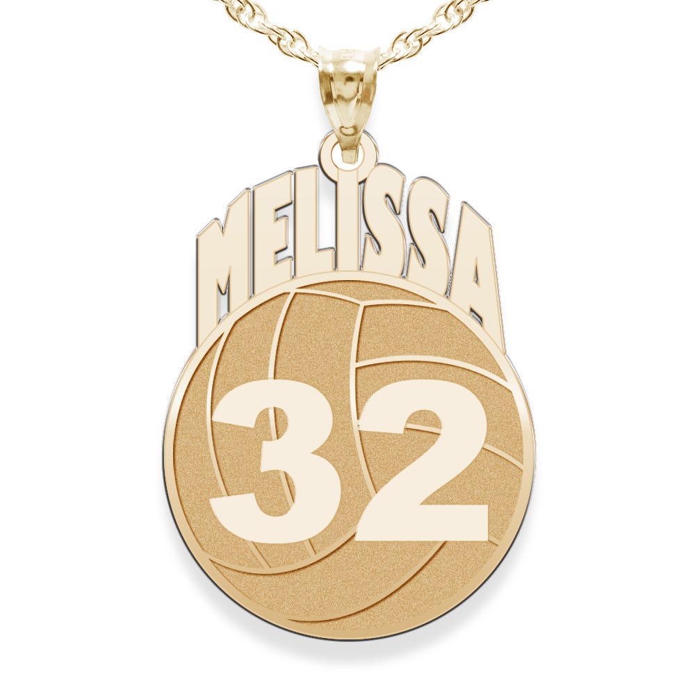 Custom Volleyball Pendant w/ Name & Number