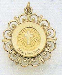 14K Gold Confirmation Religious Medal