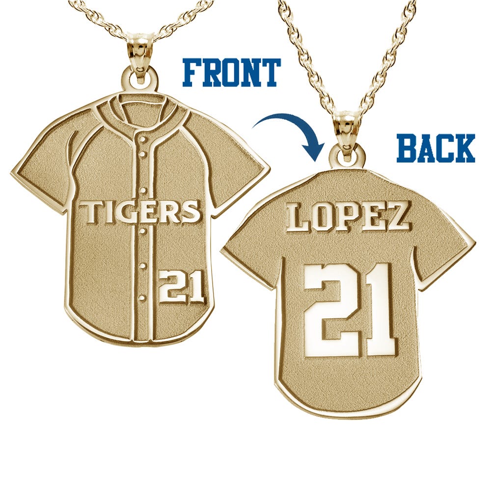 Baseball Jersey Charm or  Pendant w/ Name & Number