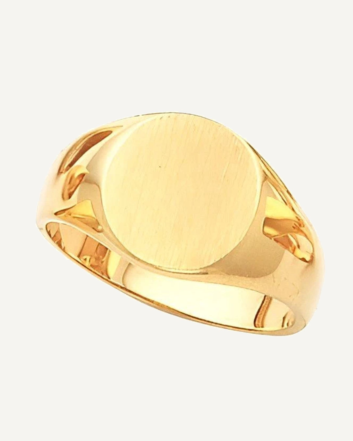 14K Gold Men's Round Signet Ring