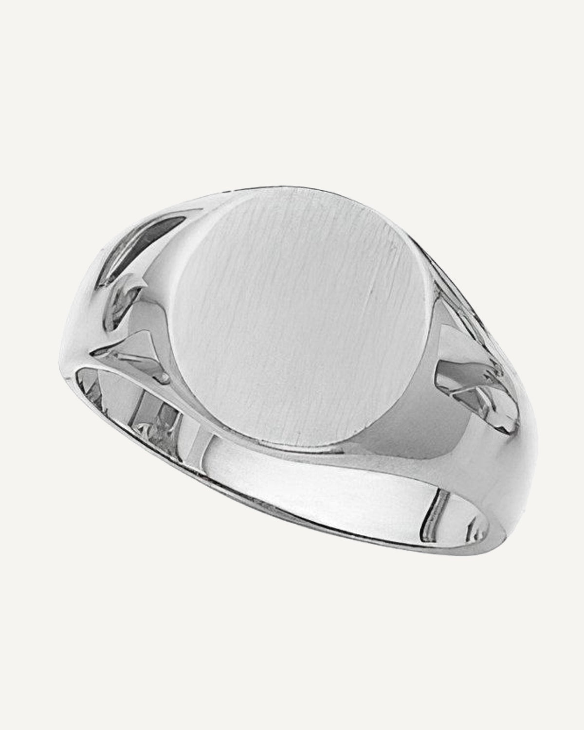 14K Gold Men's Round Signet Ring