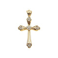14K Yellow Gold Diamond Cross Pendant