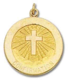 14K Gold Confirmation Religious Medal