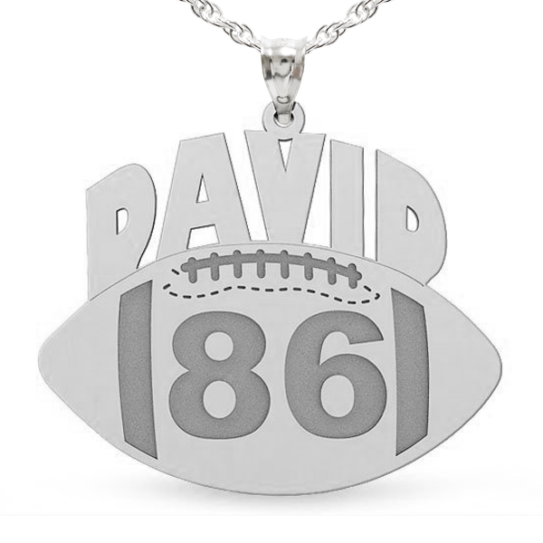 Custom Football Charm or Pendant w/ Name & Number