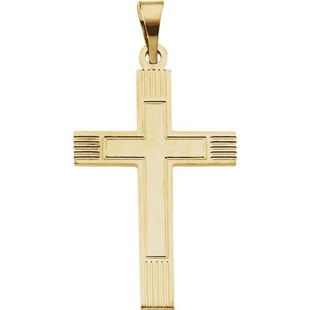 14K Yellow or White Gold Cross Pendant