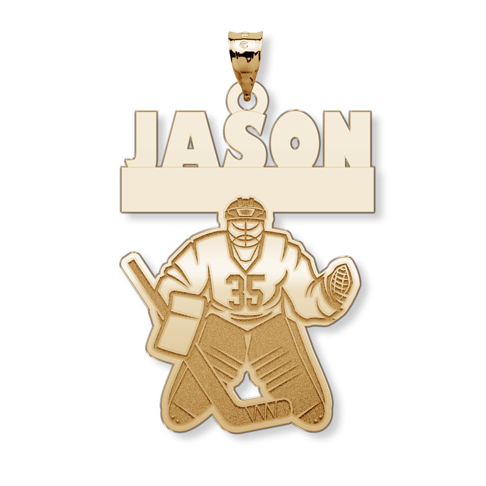 Custom Hockey Pendant w/ Name