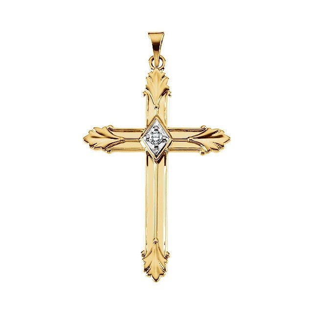14K Yellow Gold Or White Gold Cross Pendant