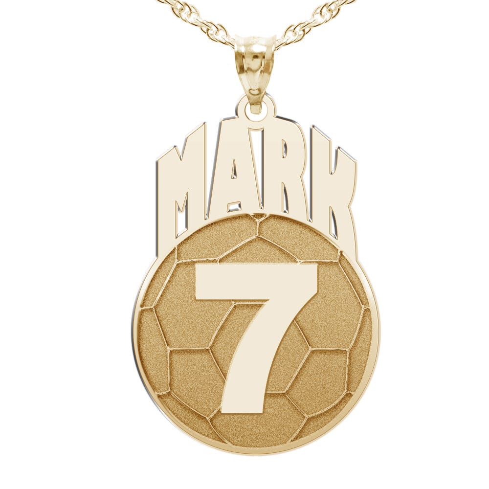 Custom Soccer Pendant w/ Name & Number