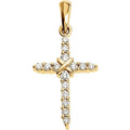 14K Yellow Gold Cross & Diamond Pendant