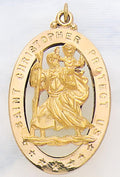Saint Christopher Cut-Out Oval Religious Medal