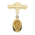 14K Yellow Gold St.Christopher Baptismal Pin
