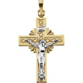14K Yellow Gold Two Tone Crucifix Pendant