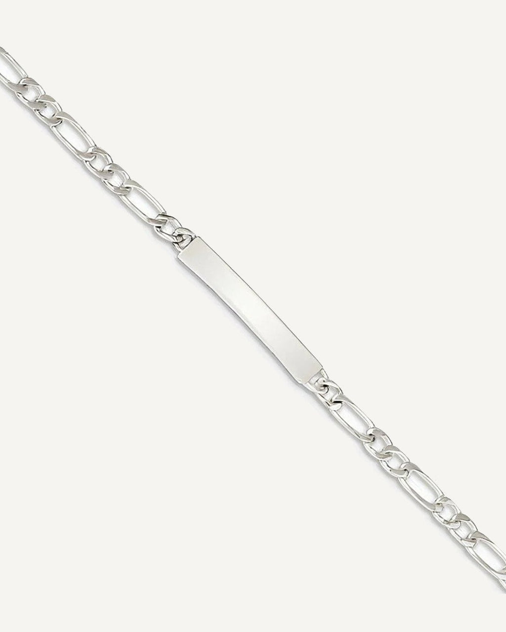 Custom Engraved Sterling Silver Men's Figaro Link ID Bracelet
