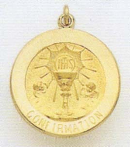 14K Gold Confirmation Religious Medal