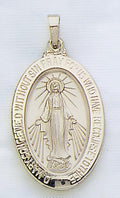14K White Gold Miraculous Medal