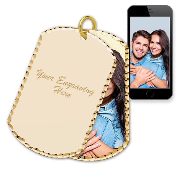 Sterling Silver Dog Tag Swivel Photo Pendant