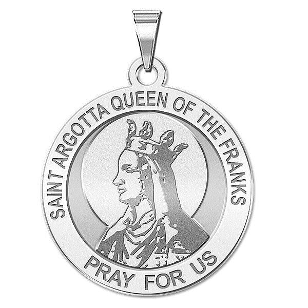 Saint Argotta Queen of the Franks Round Religious Medal - "EXCLUSIVE"