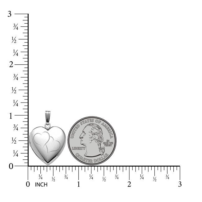 Silver Double Heart Photo Locket