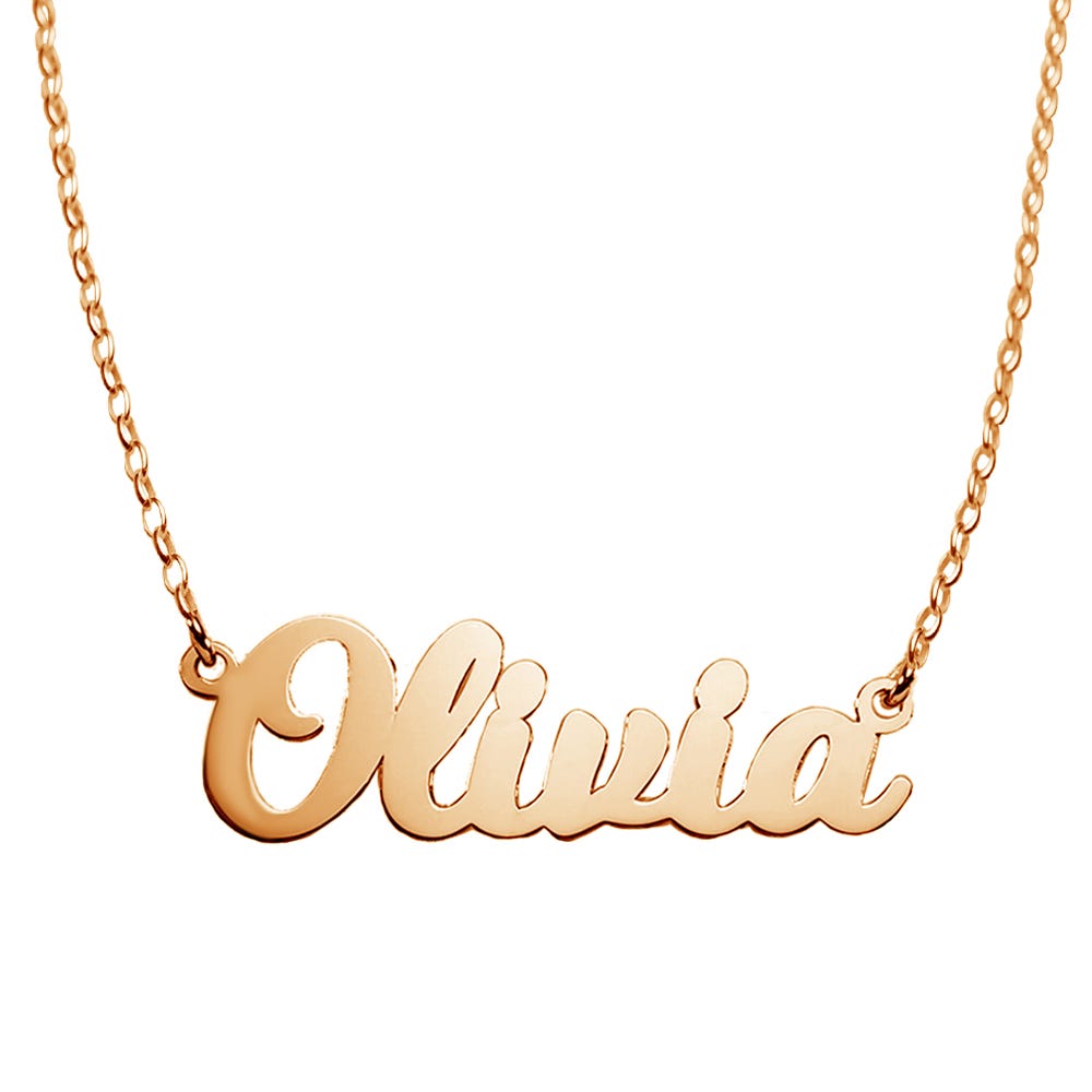 Script Name Necklace with Chain Included