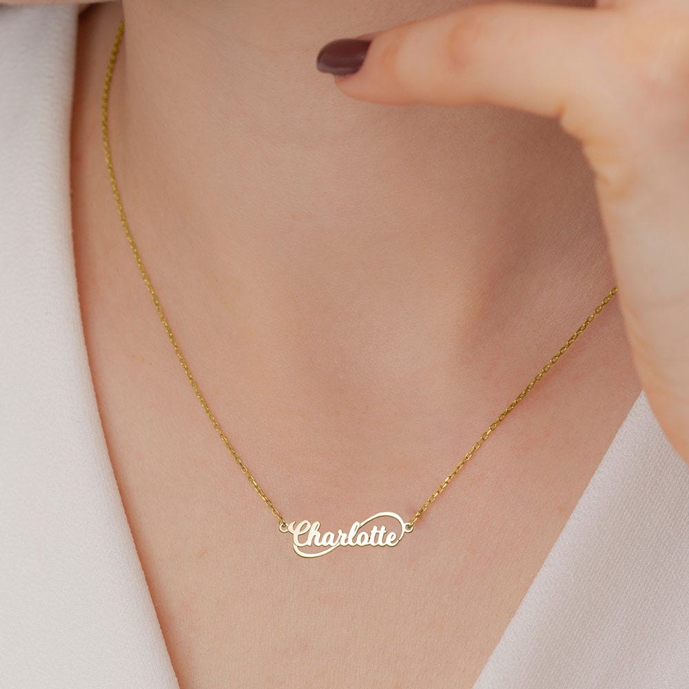 Personalized Infinity Name Necklace with Chain