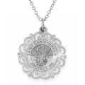 Saint Christopher Round Filigree Religious Medal