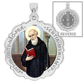 Saint Benedict Scalloped Round Religious Medal Color