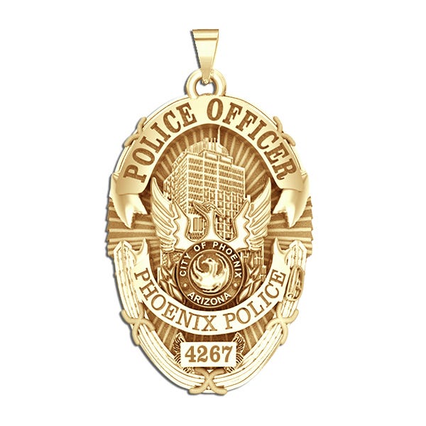 Personalized Phoenix Arizona Police Badge with Your Rank and Number