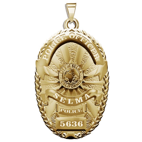 Personalized California Selma Police Badge with Your Rank and Number