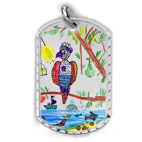 "Made By Me" Dog Tag Laser Engraved Pendant w/ 18 inch Chain