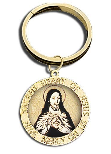 Sacred Heart Of Jesus Religious Engravable Keychain