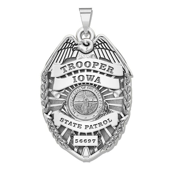 Personalized Iowa Trooper Police Badge with Your Rank, Department and Number