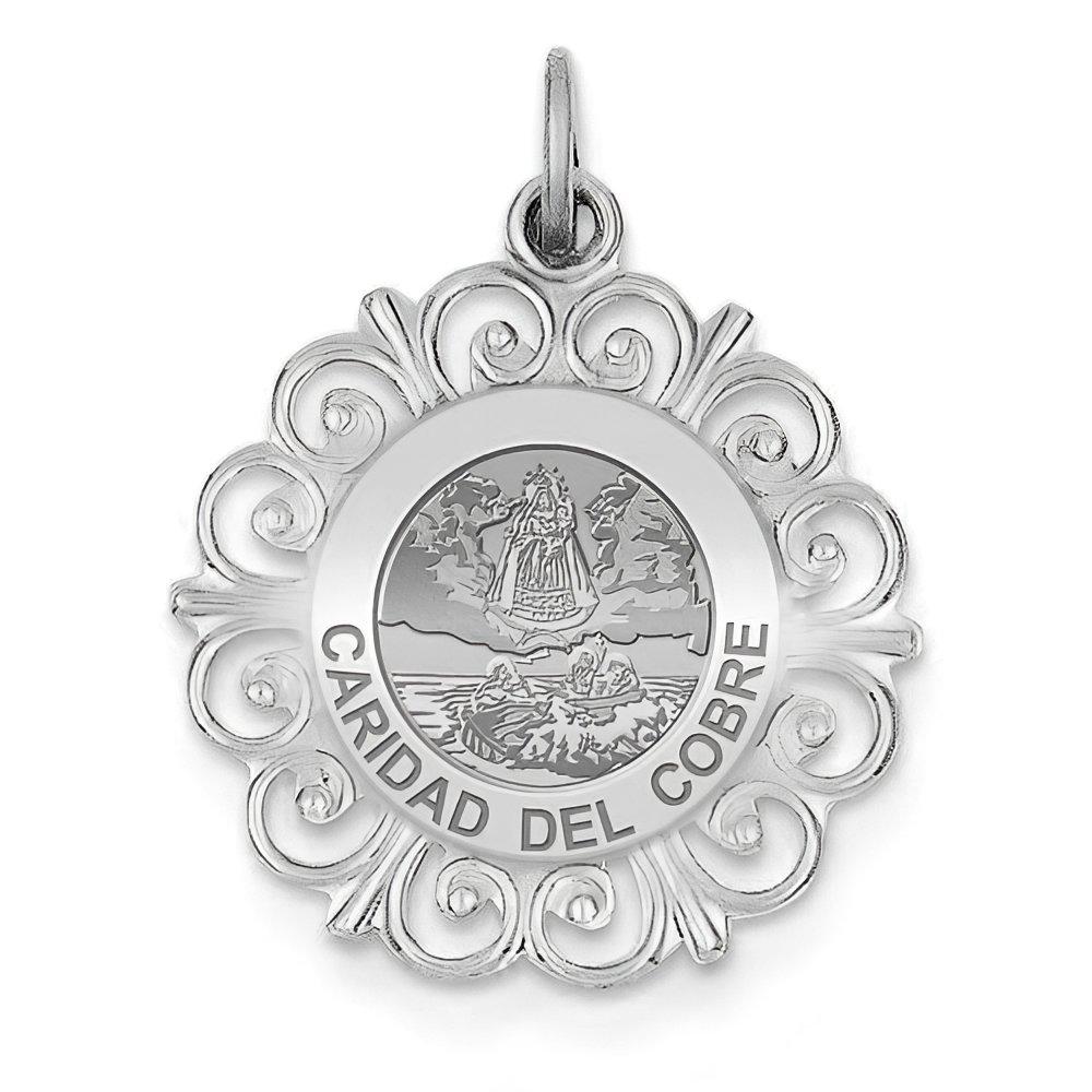 Caridad Del Cobre Round Filigree Religious Medal  "EXCLUSIVE"