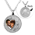 Fancy Round Border w/ Initials and Cubic Zirconias Heart Shape Photo