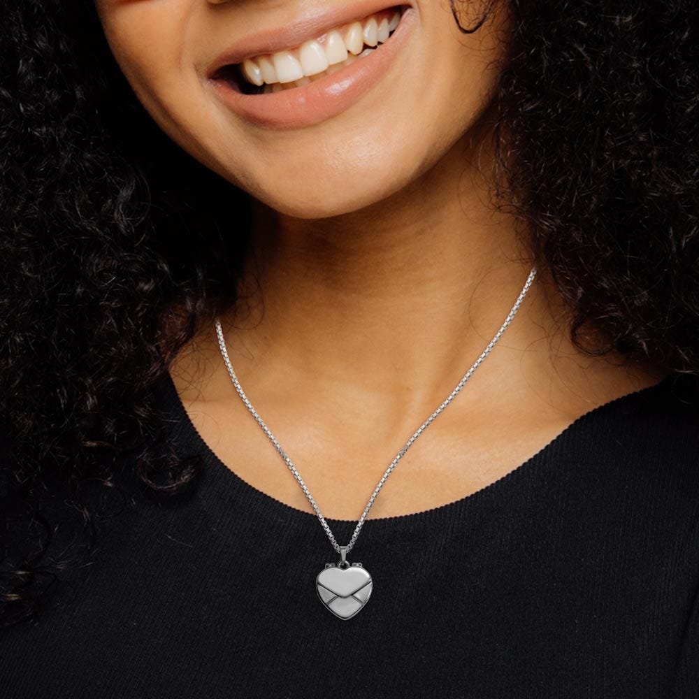 Stainless Steel Envelope Heart Photo Locket
