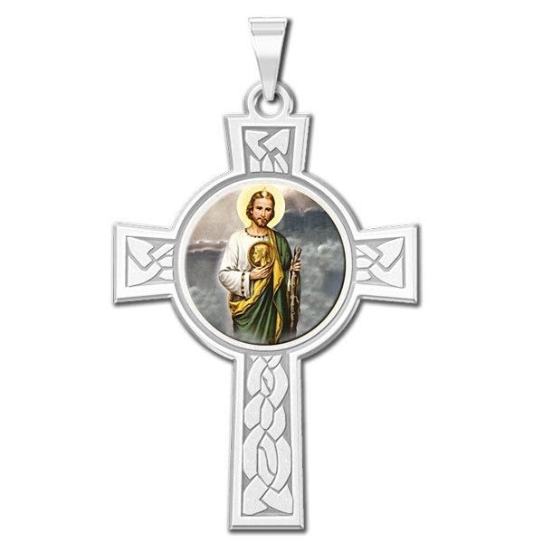 Saint Jude Cross Religious Medal  "Color EXCLUSIVE"