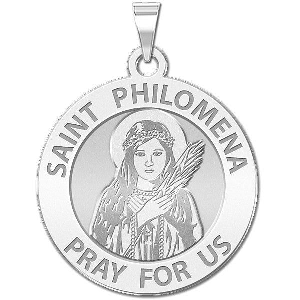Saint Philomena Round Religious Medal "EXCLUSIVE"