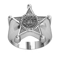 Personalized New Jersey Sheriff Badge Ring with Number, Department, & Rank