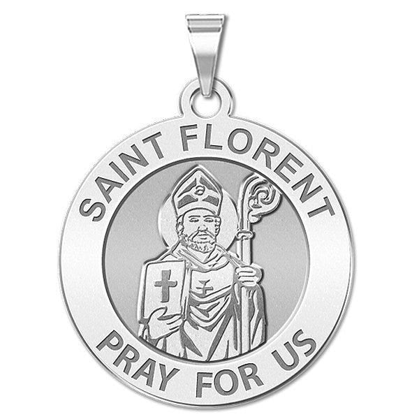 Saint Florent Round Religious Medal  "EXCLUSIVE"