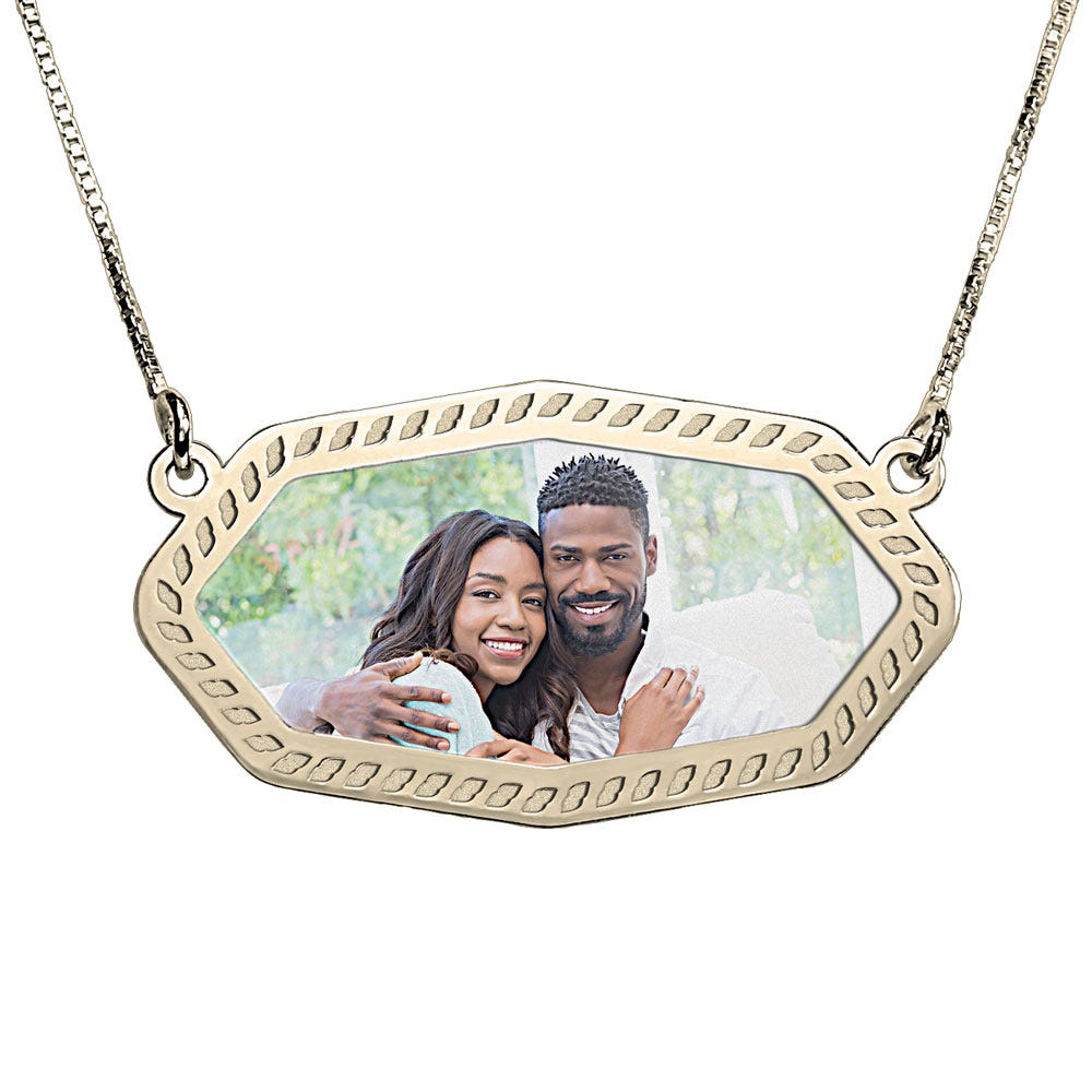 Sideways Octagon Photo Pendant